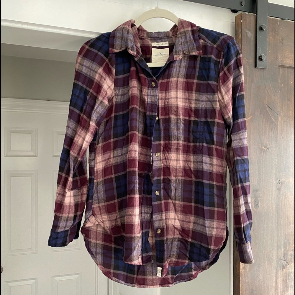 American Eagle purple variation flannel